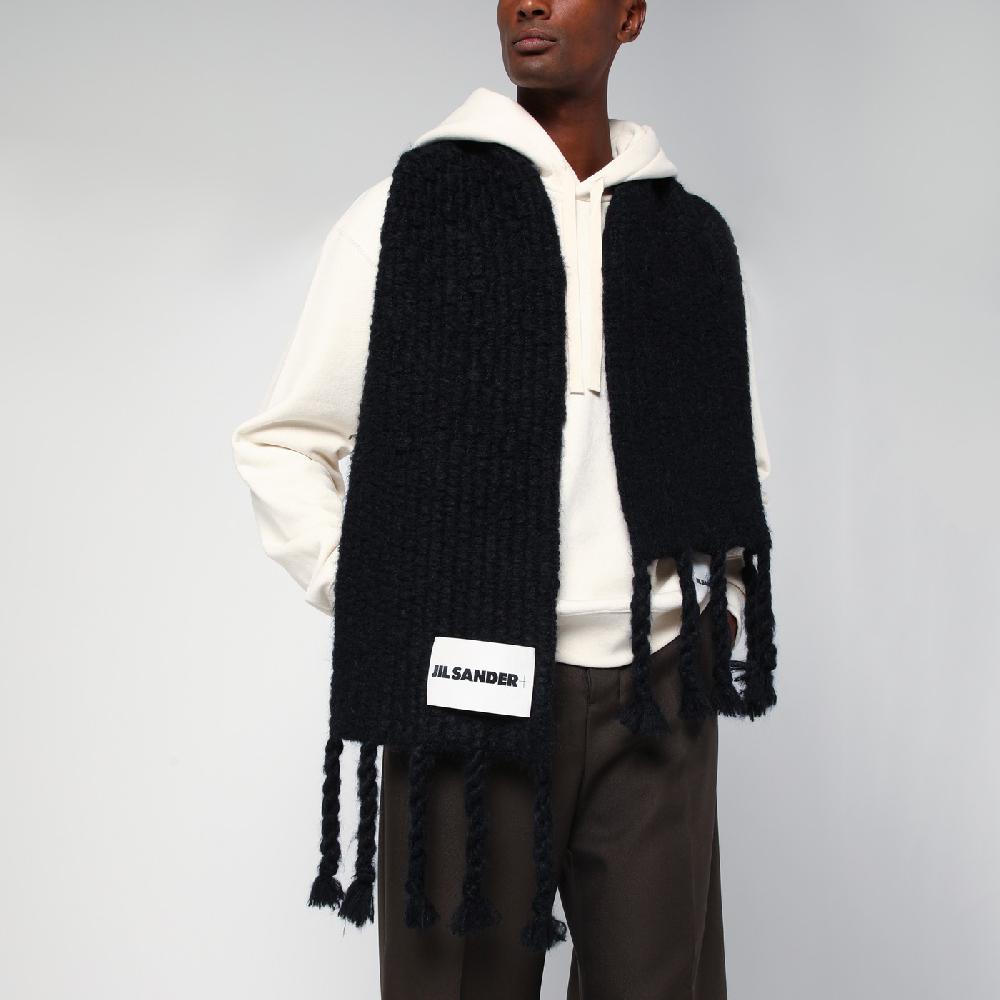 Jil Sander Sciarpa nera in misto mohair Fino Al -60%