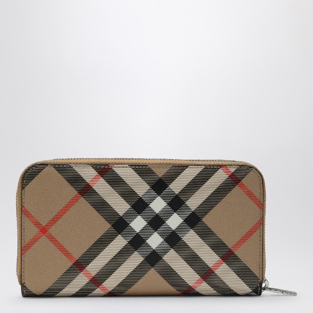 Burberry Portafoglio con zip beige motivo Check Novità