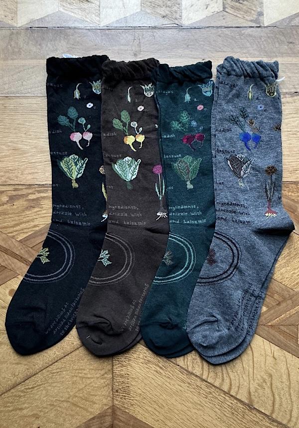 ﻿Rose & Lini ANTIPAST COTTON “SALAD” AS-221 SOCKS BLACK Fino Al -60%