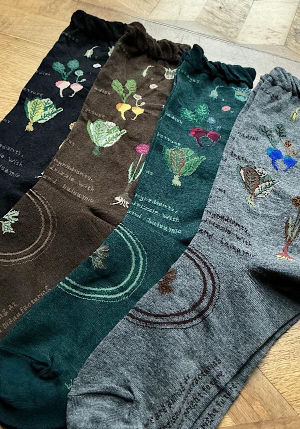 ﻿Rose & Lini ANTIPAST COTTON “SALAD” AS-221 SOCKS BLACK Fino Al -60%