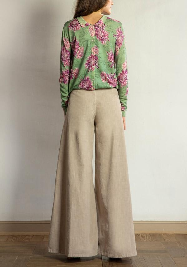 Rose & Lini PS. DON’T FORGET ME “GRACE DYED” WIDE LEG PANTS AVANA Saldi Di Fabbrica