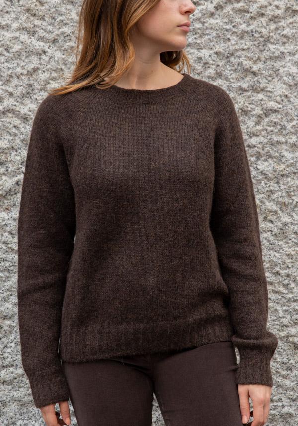 Rose & Lini OLIVER LATTUGHI BABY ALPACA “R-NECK” TEAK PULL I Più Venduti