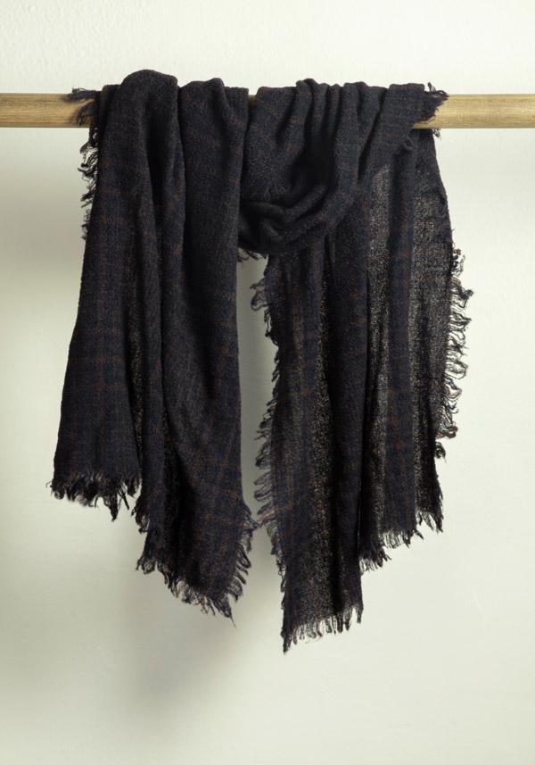 Rose & Lini FALIERO SARTI WOOL & CASHMERE “PERRISON” BLUE SCARF In Saldo
