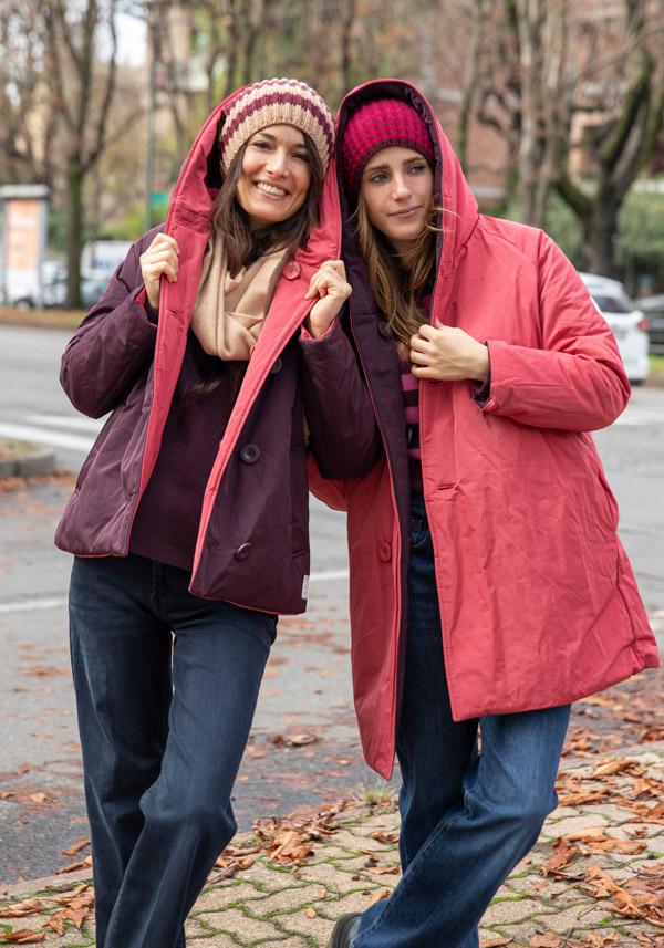 Rose & Lini OOF WEAR REVERSIBLE “JACKET 9410” BORDEAUX & FUCSIA Fino Al -60%