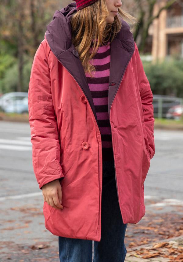 Rose & Lini OOF WEAR REVERSIBLE “JACKET 9410” BORDEAUX & FUCSIA Fino Al -60%