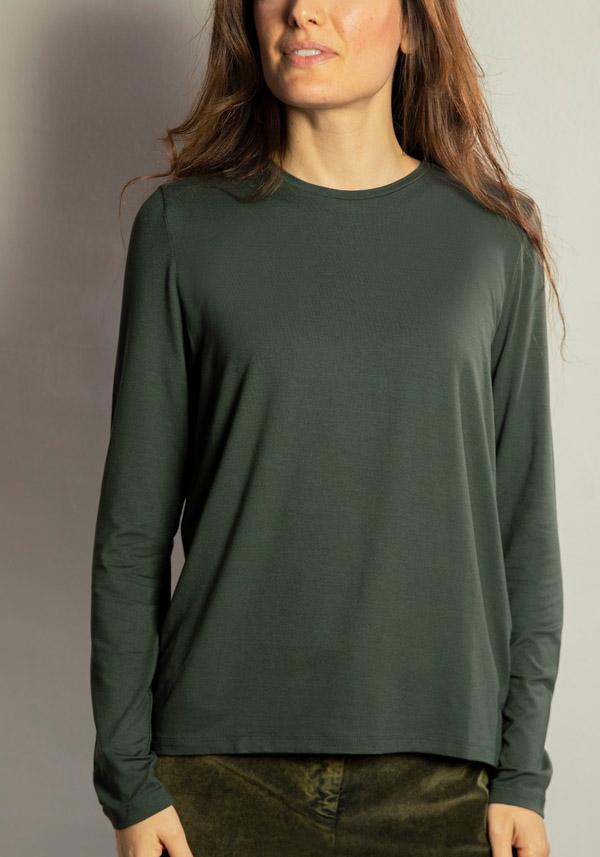 Rose & Lini MAJESTIC VISCOSE “COL ROND 509” FOREST T-SHIRT Shopping Online