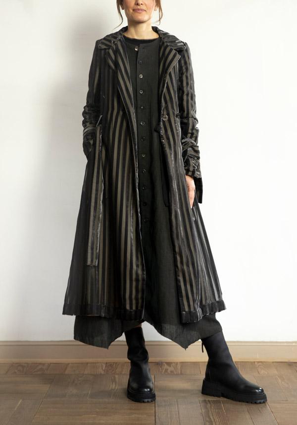 Rose & Lini A TENTATIVE ATELIER WOOL “SISSAL” DARK BROWN DRESS Presa