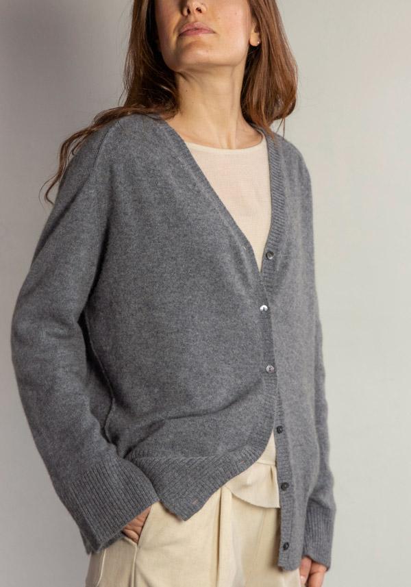 Rose & Lini BE YOU CASHMERE “CARDIGAN 3023” GREY Saldi