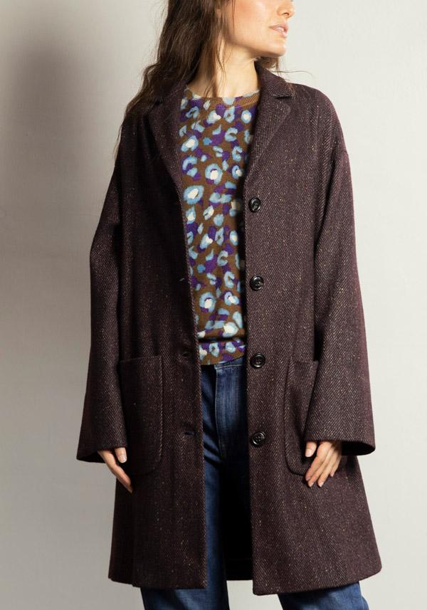 Rose & Lini IN BED WITH YOU WOOL “GIROCOLLO 08” COGNAC SWEATER Saldi Di Fabbrica
