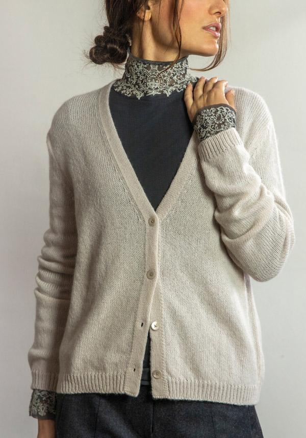 Rose & Lini PRIVATE 0204 CASHMERE “182” SABLE CARDIGAN 2025