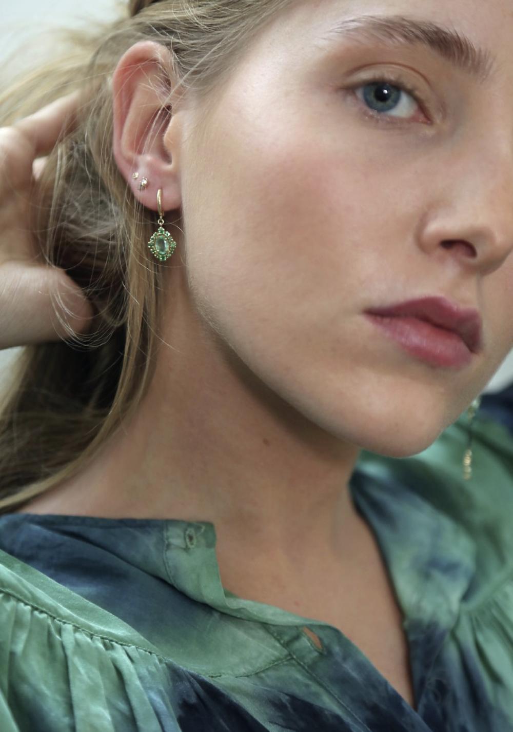 Rose & Lini 5 OCTOBRE “MALO SHORT” GOLD EARRINGS Nuovo
