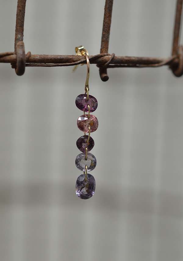 Rose & Lini 5 OCTOBRE “124 LTD” GOLD & SPINELS EARRINGS Vendita
