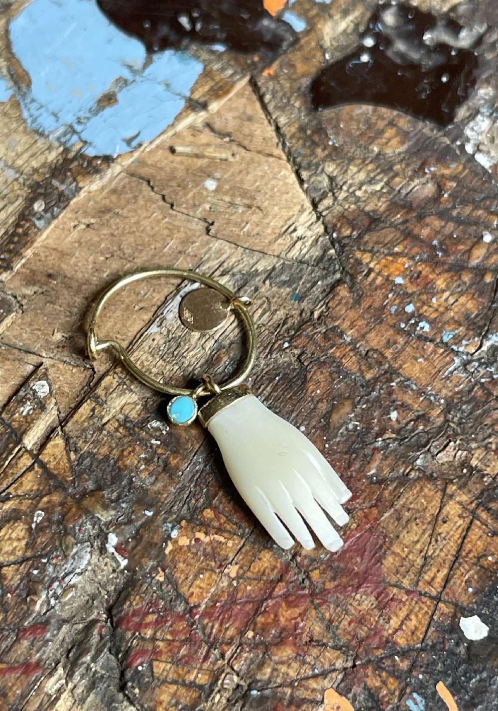 Rose & Lini 5 OCTOBRE “HEYDIE” GOLD & TURQUOISE SINGLE EARRING Convenienza