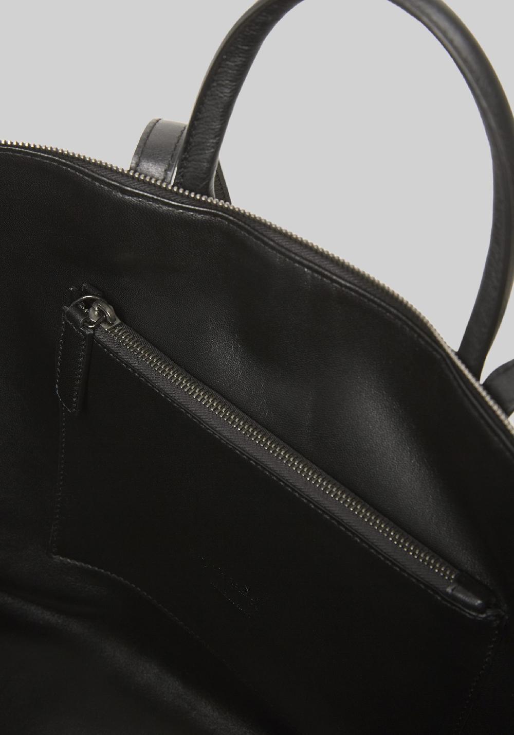 Rose & Lini MARSÈLL “4 IN ORIZZONTALE” BLACK LEATHER BAG Prezzo Ridotto