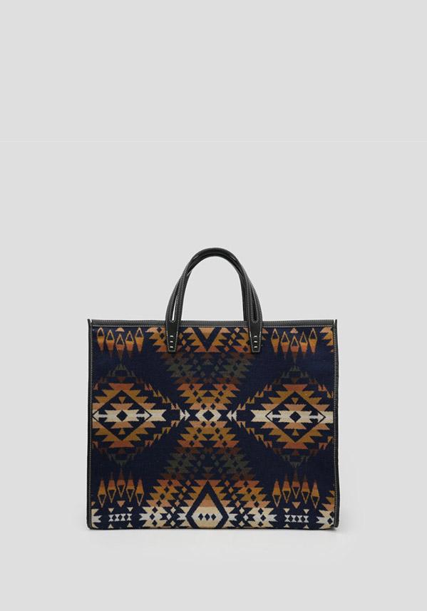 Rose & Lini A VACATION “TANK SHOPPER LARGE” TRAILS NAVY BAG Sottocosto