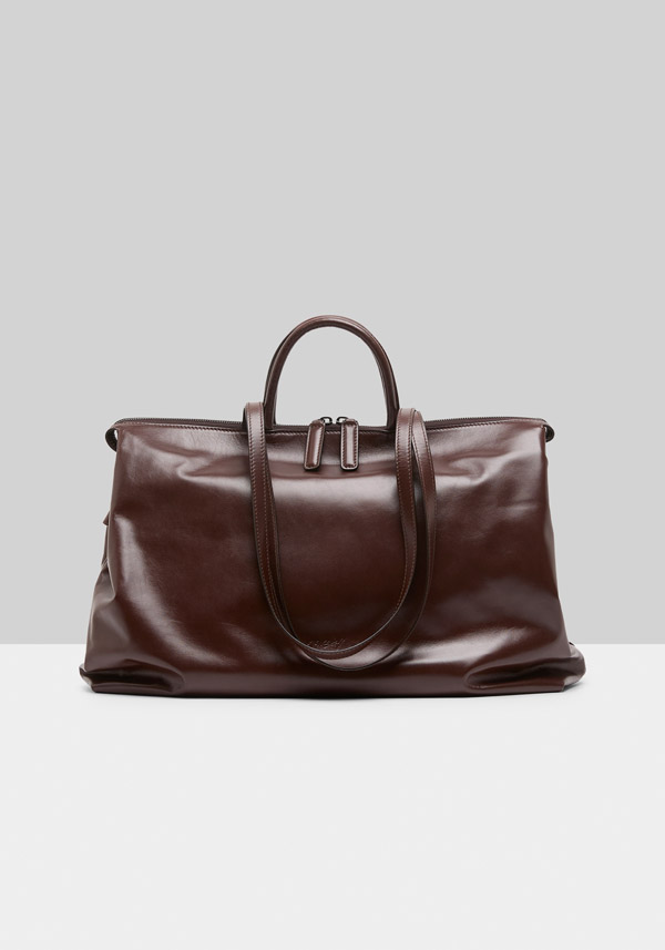 Rose & Lini MARSÈLL “4 IN ORIZZONTALE” MORO BROWN LEATHER BAG Offerta