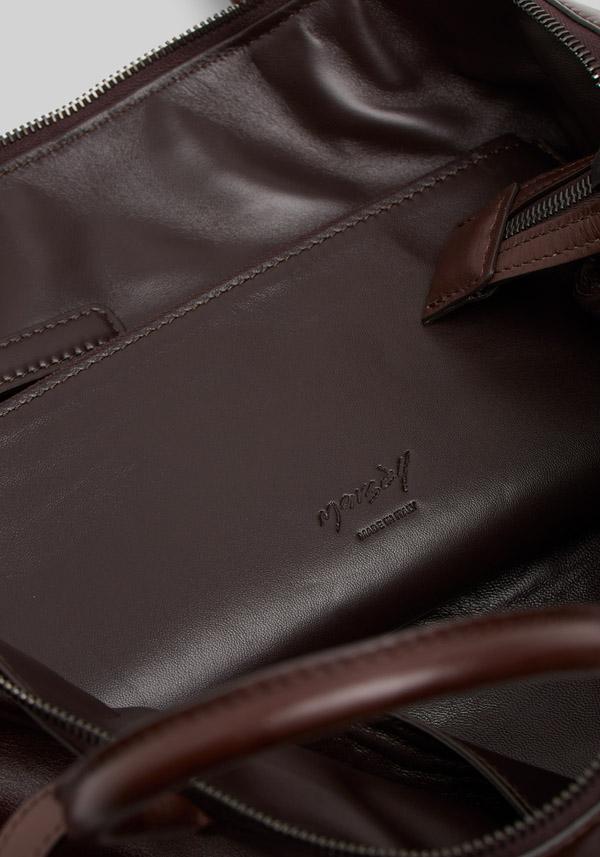 Rose & Lini MARSÈLL “4 IN ORIZZONTALE” MORO BROWN LEATHER BAG Offerta