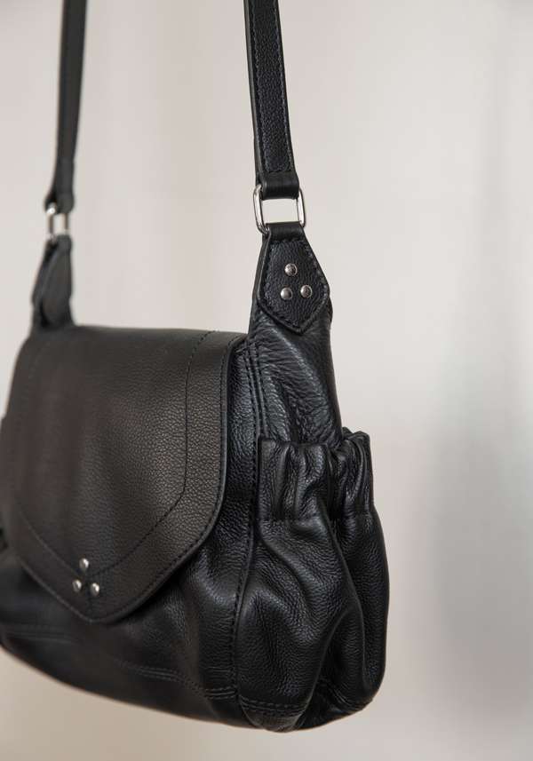 Rose & Lini JÉRÔME DREYFUSS “HELMUT S” BLACK LEATHER BAG Outlet