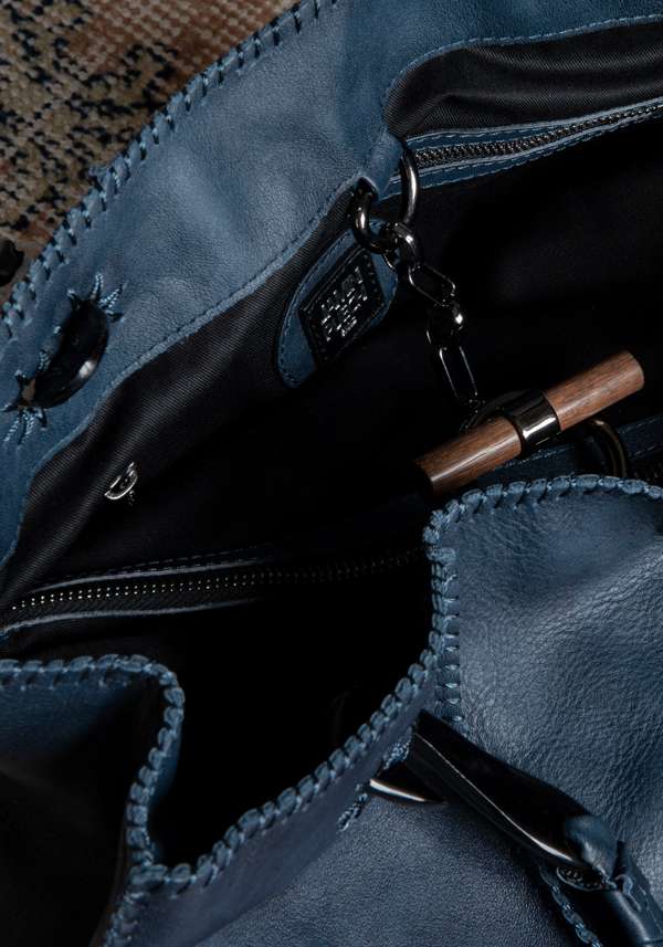Rose & Lini JAMIN PUECH “JONU L” NAVY LEATHER BAG Hotsell