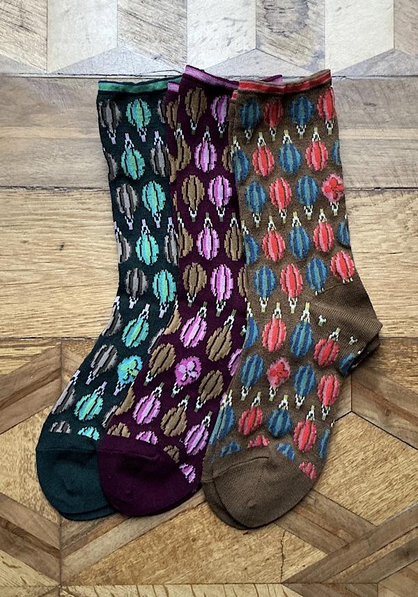 Rose & Lini ANTIPAST WOOL “FLOATING DROPS” AS-224 SOCKS GREEN Vendite Flash