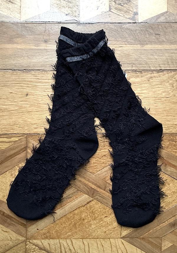 Rose & Lini ANTIPAST WOOL “FRINGE” AS-223 SOCKS BLACK In Saldo