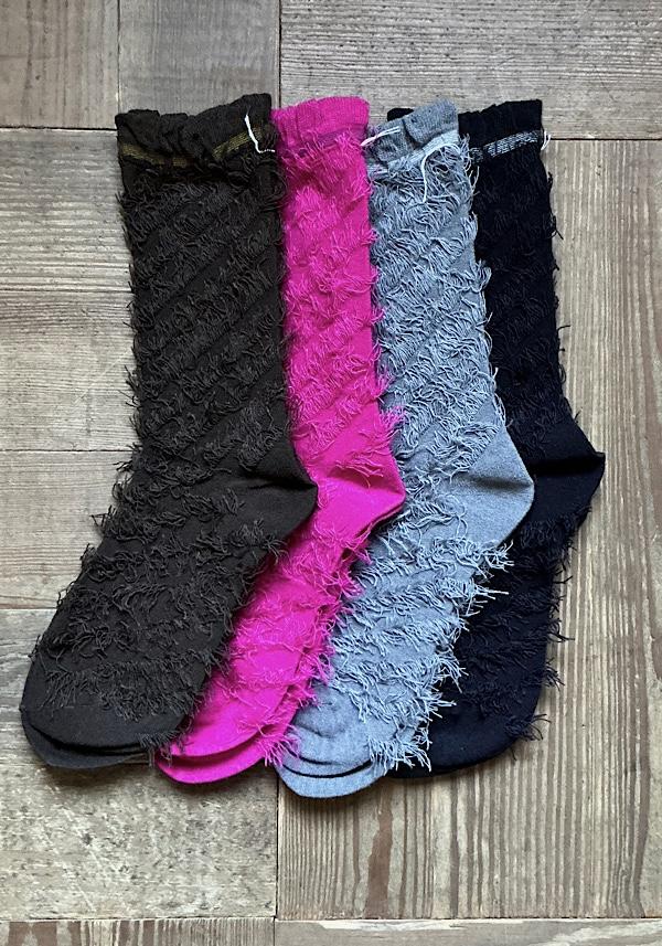 Rose & Lini ANTIPAST WOOL “FRINGE” AS-223 SOCKS GREY Moda