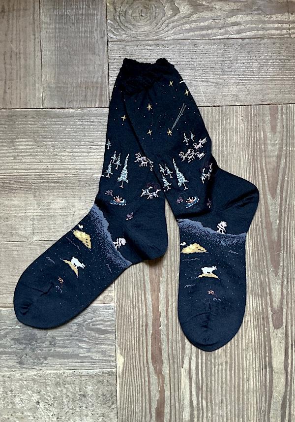 Rose & Lini ANTIPAST WOOL “LAGOM” AM-792 SOCKS BLACK Promozione