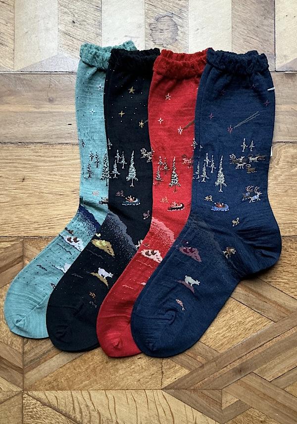 Rose & Lini ANTIPAST WOOL “LAGOM” AM-792 SOCKS BLUE Spedizione Gratuita