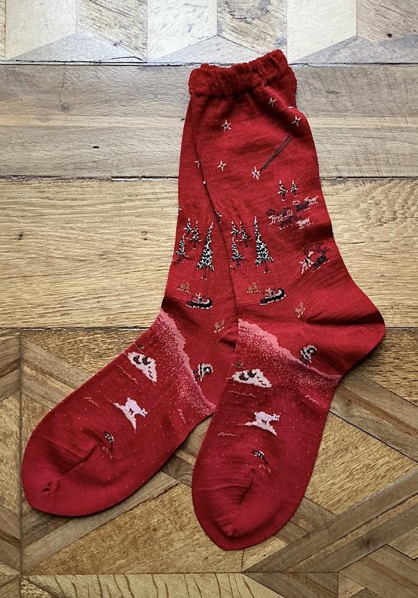 Rose & Lini ANTIPAST WOOL “LAGOM” AM-792 SOCKS RED Pezzi Unici