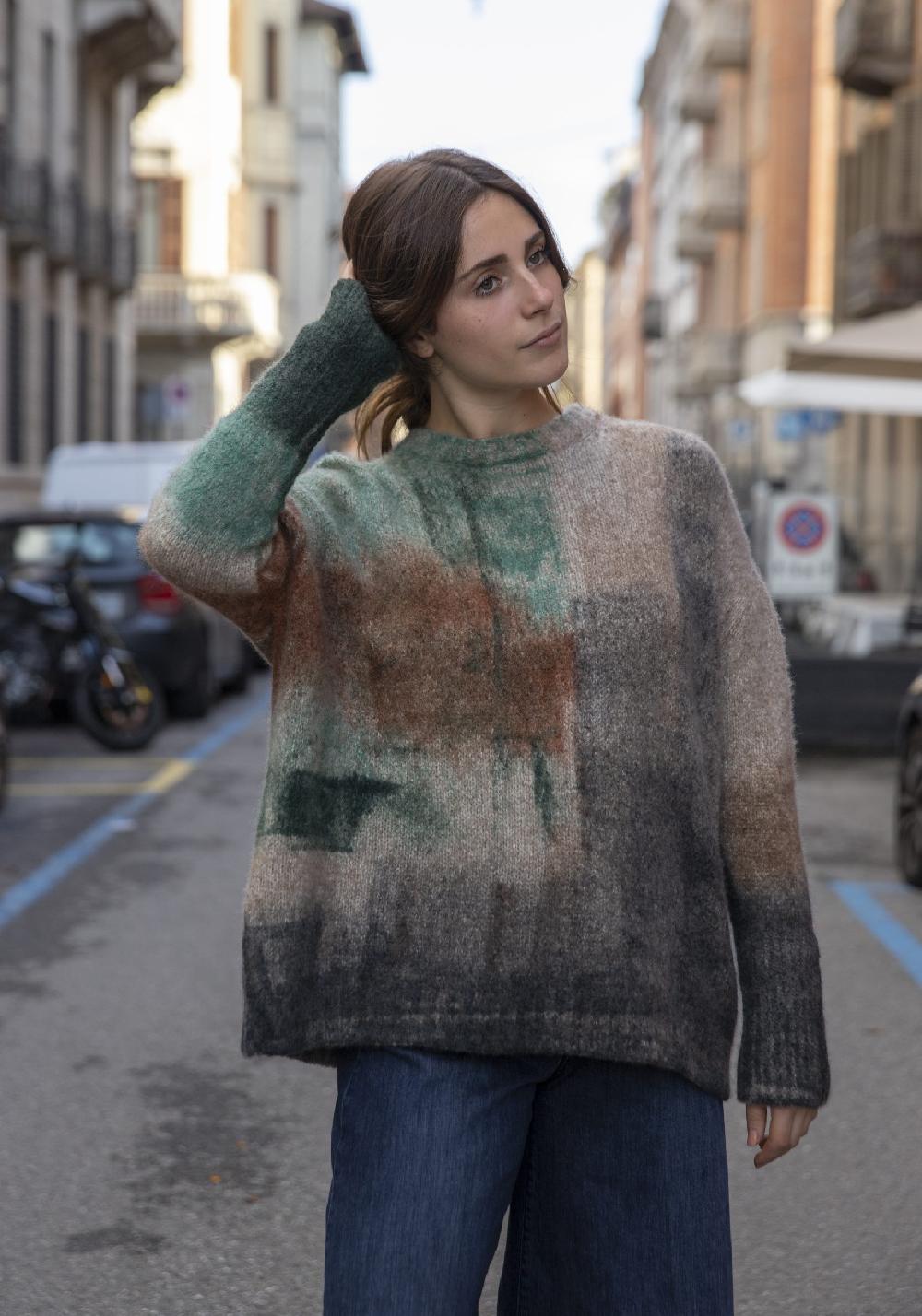 Rose & Lini FISSORE CASHMERE “MARIANNE 26” MULTICOLOR PULLOVER Outlet