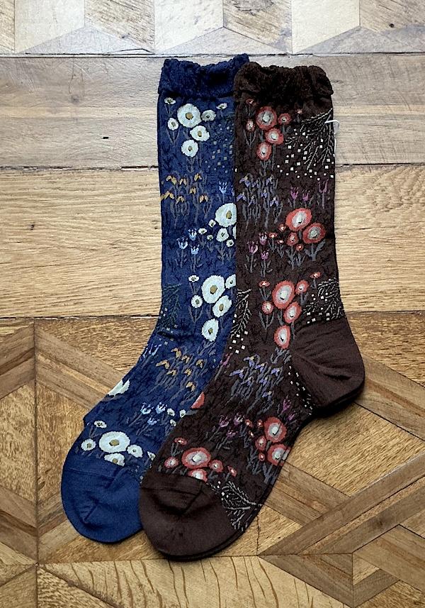 Rose & Lini ANTIPAST WOOL “WINTER GARDEN” AM-789 SOCKS BROWN 2025