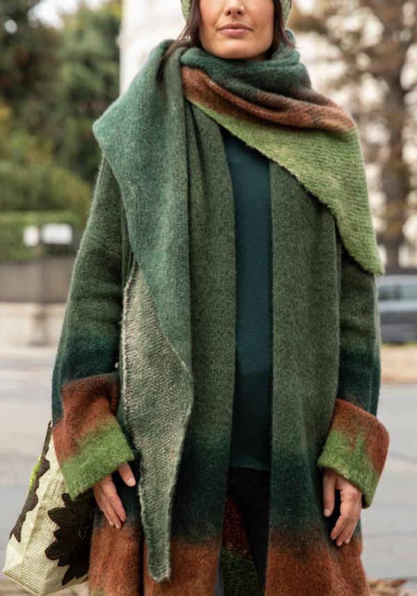 Rose & Lini FISSORE CASHMERE “MARIANNE 13” KAKI SCARF Italia