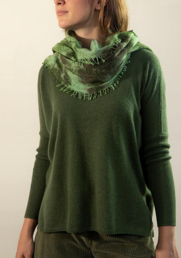 Rose & Lini LALAERRE CASHMERE “SCARF 20.16” GREEN In Linea