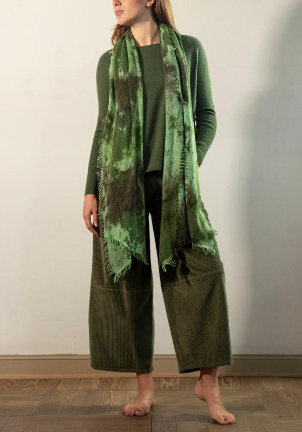 Rose & Lini LALAERRE CASHMERE “SCARF 20.16” GREEN In Linea