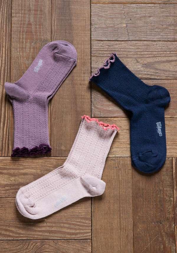 Rose & Lini COLLEGIEN “AMBRE” MERINO WOOL SOCKS NAVY Acquista Ora
