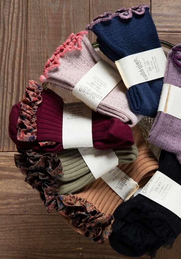 Rose & Lini COLLEGIEN “AMBRE” MERINO WOOL SOCKS NAVY Acquista Ora
