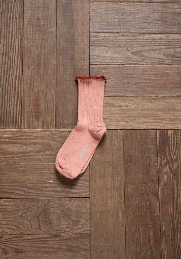 Rose & Lini COLLEGIEN “DELPHINE” RIBBED SOCKS BOIS DE ROSE Promozione Limitata
