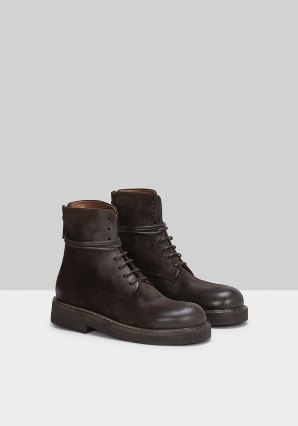 Rose & Lini MARSÈLL “PARRUCCA” SUEDE MORO ANKLE BOOTS Sconto