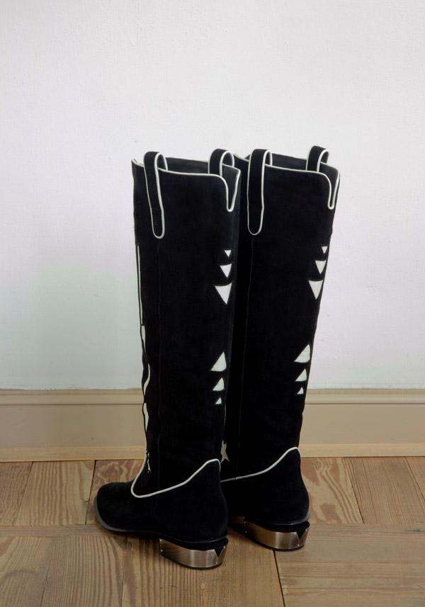 Rose & Lini KATE CATE SUEDE LEATHER “STELLA ROCK” BLACK BOOTS Online