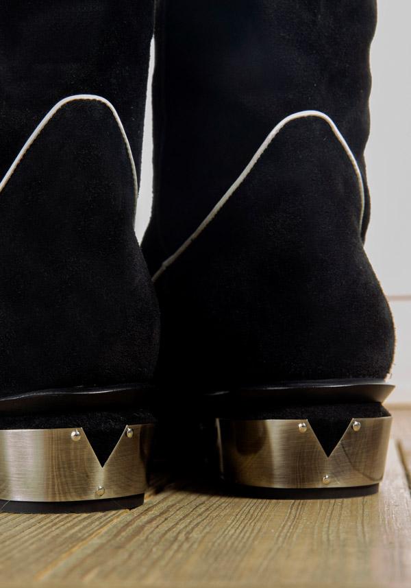 Rose & Lini KATE CATE SUEDE LEATHER “STELLA ROCK” BLACK BOOTS Online