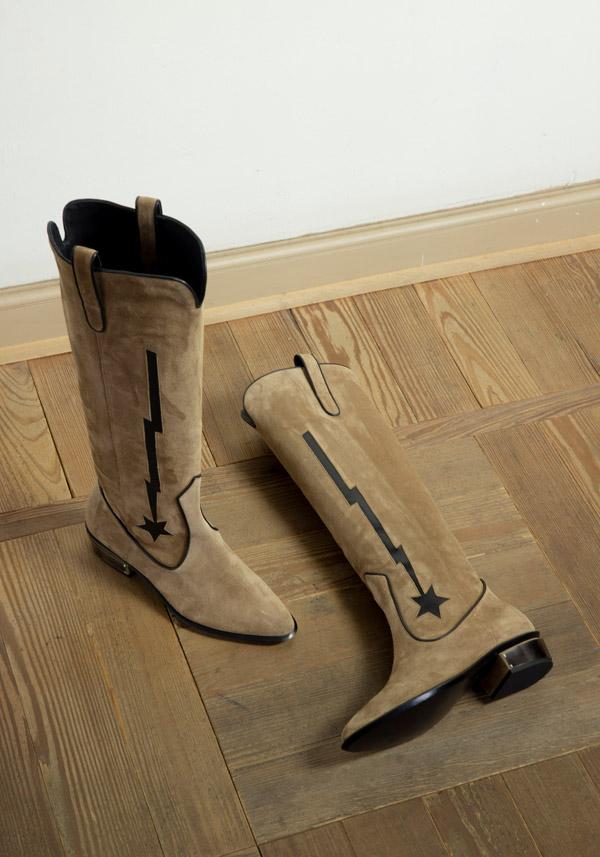 Rose & Lini KATE CATE SUEDE LEATHER “STELLA ROCK” BROWN BOOTS Vendita Calda