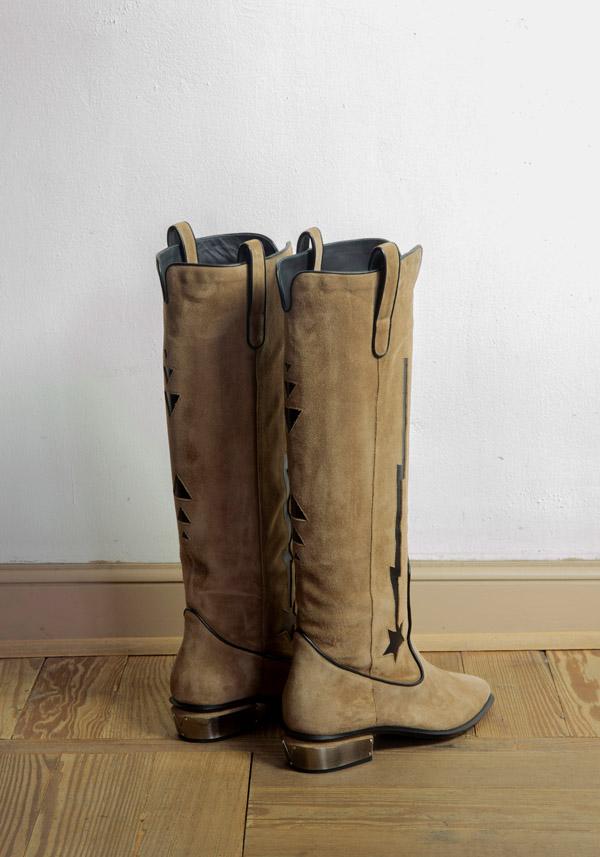 Rose & Lini KATE CATE SUEDE LEATHER “STELLA ROCK” BROWN BOOTS Vendita Calda