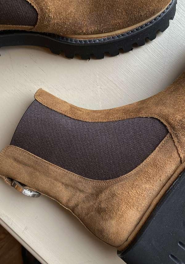 Rose & Lini ROCCO P. “TRONCHETTO 15630” SUEDE CARAMEL ANKLE BOOTS Vendita Economica