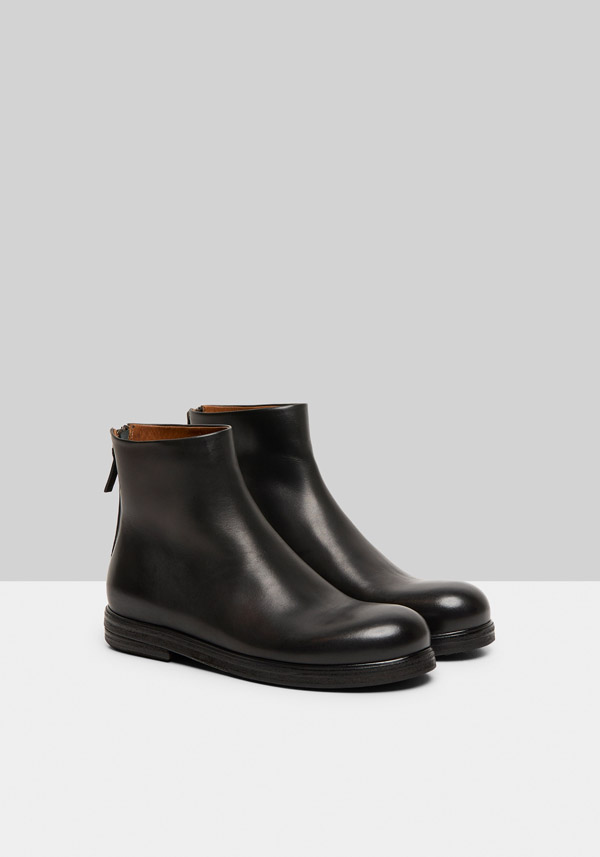 Rose & Lini MARSÈLL “ZUCCA ZEPPA” BLACK LEATHER ANKLE BOOTS Shopping Online
