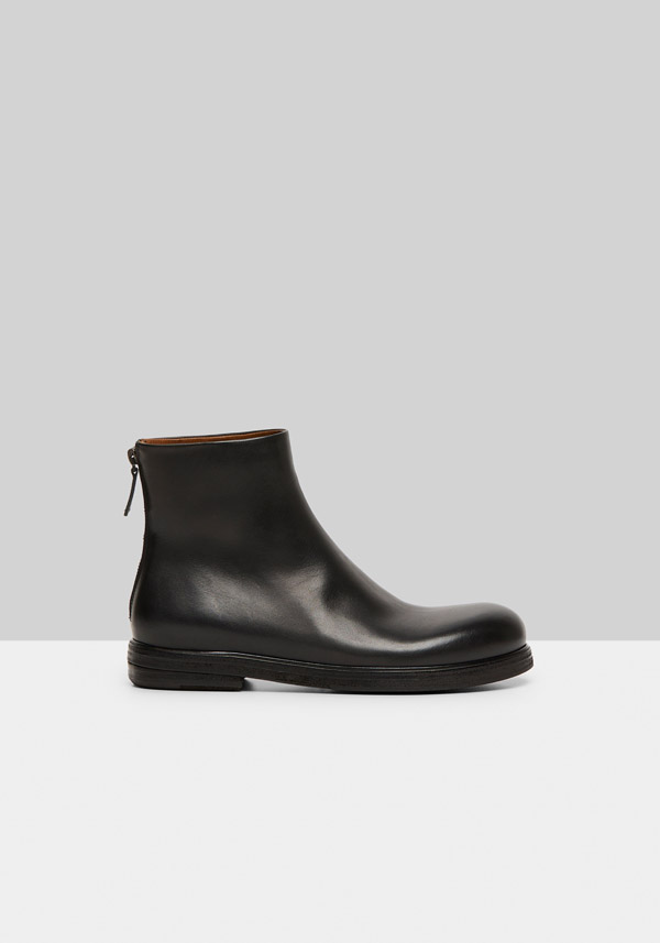 Rose & Lini MARSÈLL “ZUCCA ZEPPA” BLACK LEATHER ANKLE BOOTS Shopping Online