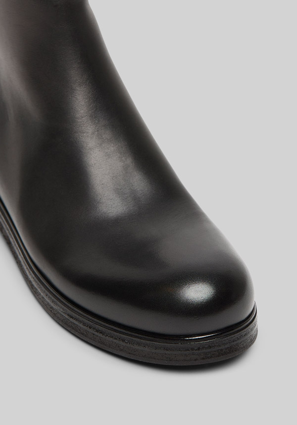 Rose & Lini MARSÈLL “ZUCCA ZEPPA” BLACK LEATHER ANKLE BOOTS Shopping Online