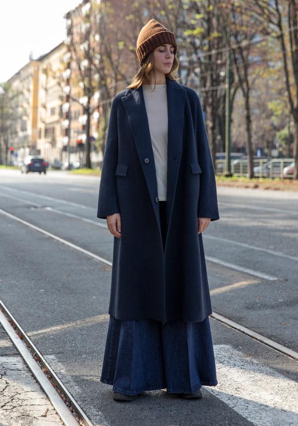 Rose & Lini BOBOUTIC WOOL NAVY LONG COAT “4778” Italia