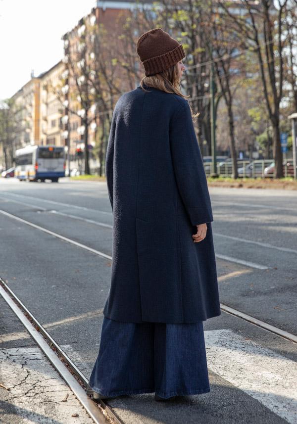Rose & Lini BOBOUTIC WOOL NAVY LONG COAT “4778” Italia