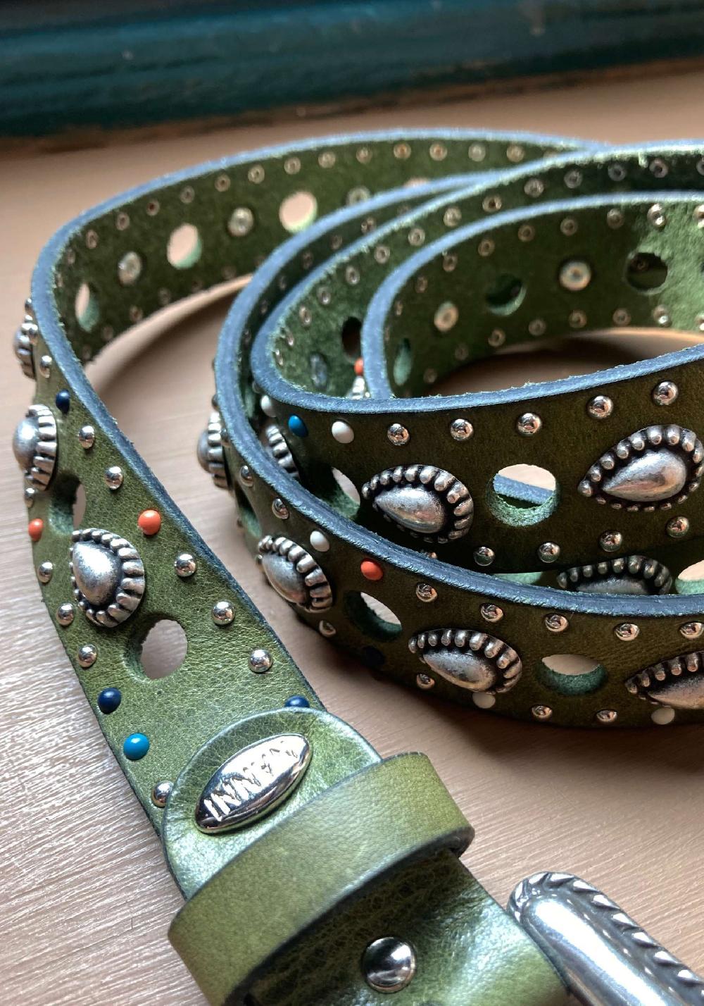 Rose & Lini NANNI MILITARY STUDDED LEATHER “BELT 336” Nuovo