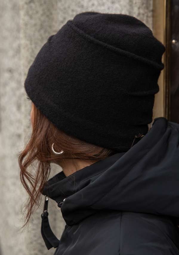 Rose & Lini YESEY “TURBAN” BLACK WOOL HAT Consegna Veloce